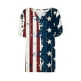 thumbnail image 4 of Cavosen Red White and Blue Clothes for Women Petite Patriotic Short Sleeve V-Neck Tops American Flag Print T Shirts Lady XL Independence Day Casual Tops 4th of July Tunic Tees Patriotic Clothes, 4 of 5