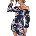 thumbnail image 2 of Vestido de moda para mujer, vestido con hombros descubiertos, vestido floral de cintura alta, vestido de manga larga, calidad inigualable, 2 of 6