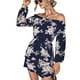 thumbnail image 3 of Vestido de moda para mujer, vestido con hombros descubiertos, vestido floral de cintura alta, vestido de manga larga, calidad inigualable, 3 of 6