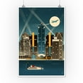 thumbnail image 2 of Detroit, Michigan, Retro Skyline (no text) (12x18 Wall Art Poster, Room Decor), 2 of 3