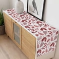 thumbnail image 4 of Botanical Red Table Runner - 90 Inch Long, Kitchen Dining Table Runner Dresser Scarves, Vintage Ferns Herbs Country Plant Leaf Farmhouse Decor for Coffee Tables Wedding Party Banquet, 4 of 8