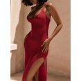 thumbnail image 4 of Women Knit Bodycon Maxi Cover-Up Dress Sleeveless Cover Up Summer Red S, 4 of 6