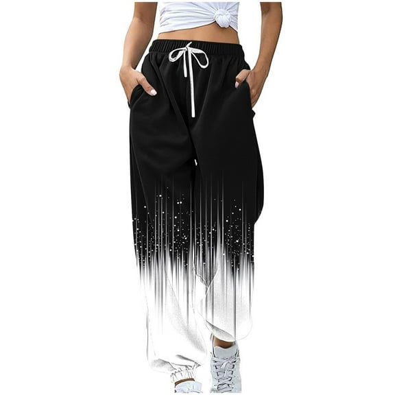 SwiftWear Women's Floral Print Joggers Loose Fit Casual Sweatpants with Drawstring Waist & Cuffed Ankles, Comfortable Lounge Pants S-2XL