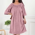 thumbnail image 2 of StSilkitty Robes for Women Lightweight Long Sleeve Loungewear Fall Winter Solid Color Comfy Bathrobe House Coats, 2 of 7