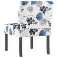 thumbnail image 2 of vidaXL Slipper Chair Blue Flower Fabric, 2 of 8