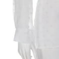 thumbnail image 3 of TheFound Women's Mesh Sheer Polka Dot Blouse Long Sleeve Button Down Shirt Tops, 3 of 6