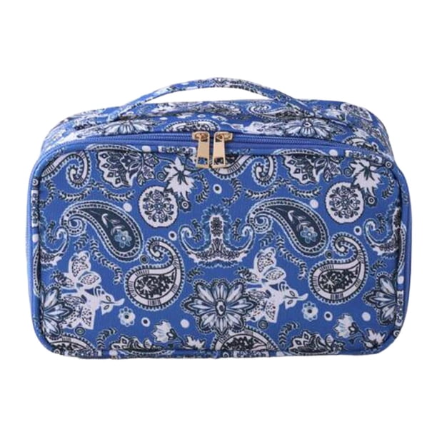 Bolsa vacía para fichas de Mahjong americano, estuche de viaje organizador para juegos de mesa. Azul