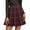 A Brick Red, variant on Womens Plaid Skirt High Waist Pleated Mini Skirt A Line Relaxed Fit Tartan Skirt Spring Fall Casual Purple XXL