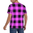 thumbnail image 2 of KLL Purple Black Buffalo Plaid for Men's Baseball Shirts,Short Sleeve Casual Shirts Button Down Shirt for Men Beach Summer Wedding Shirt-4X-Large, 2 of 7