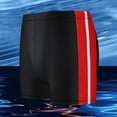 thumbnail image 4 of GUZOM Mens Swim Trunks Quick Dry Red & Black Contrast Stripe, Stretch Board Shorts Square Leg Fit Waist 28-38 Inch,Size Free Size, 4 of 6