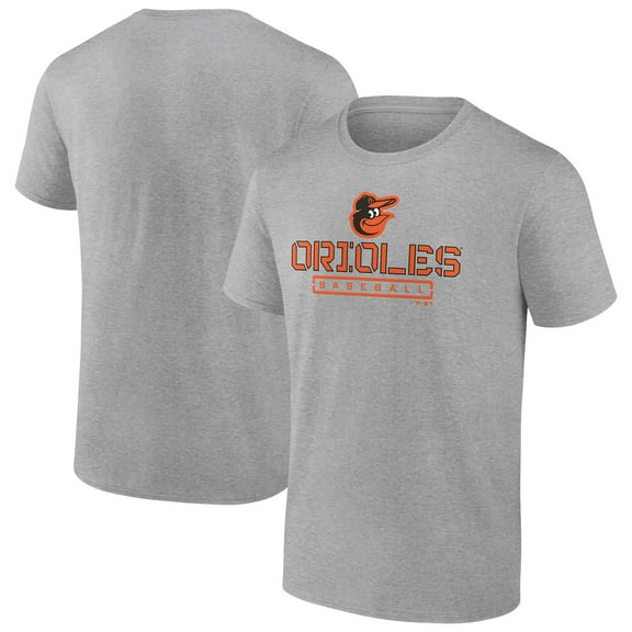 Men's Heather Gray Baltimore Orioles Evanston Stencil T-Shirt
