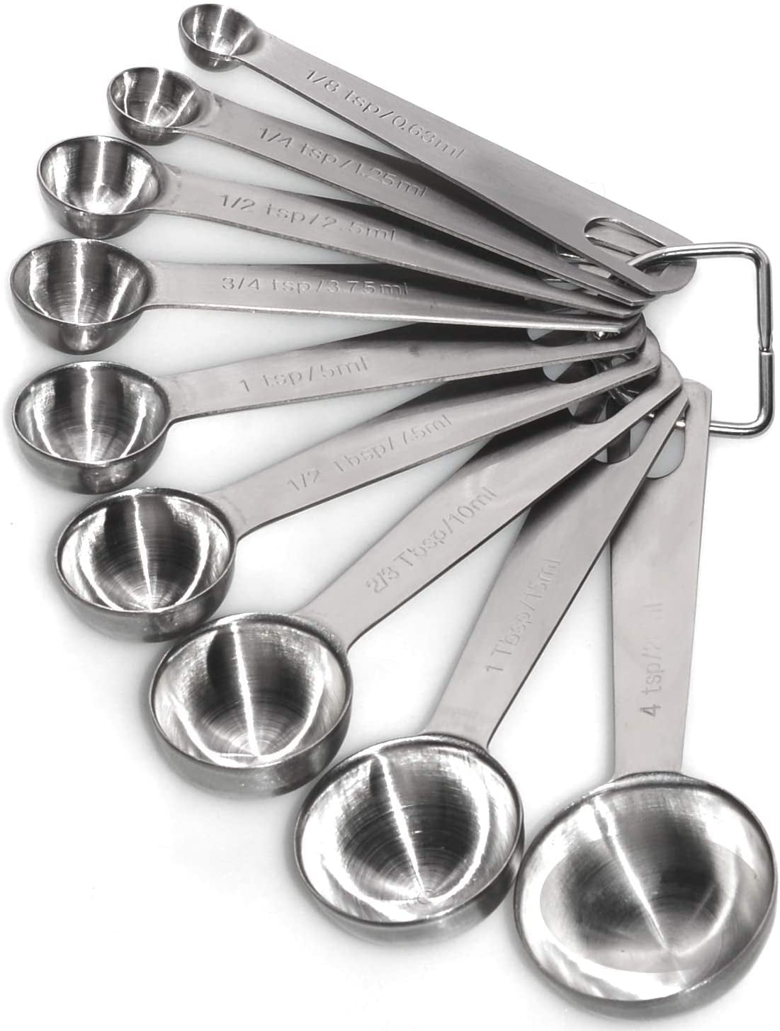 Heavy Duty Stainless Steel Metal Measuring Spoons Commercial Grade 