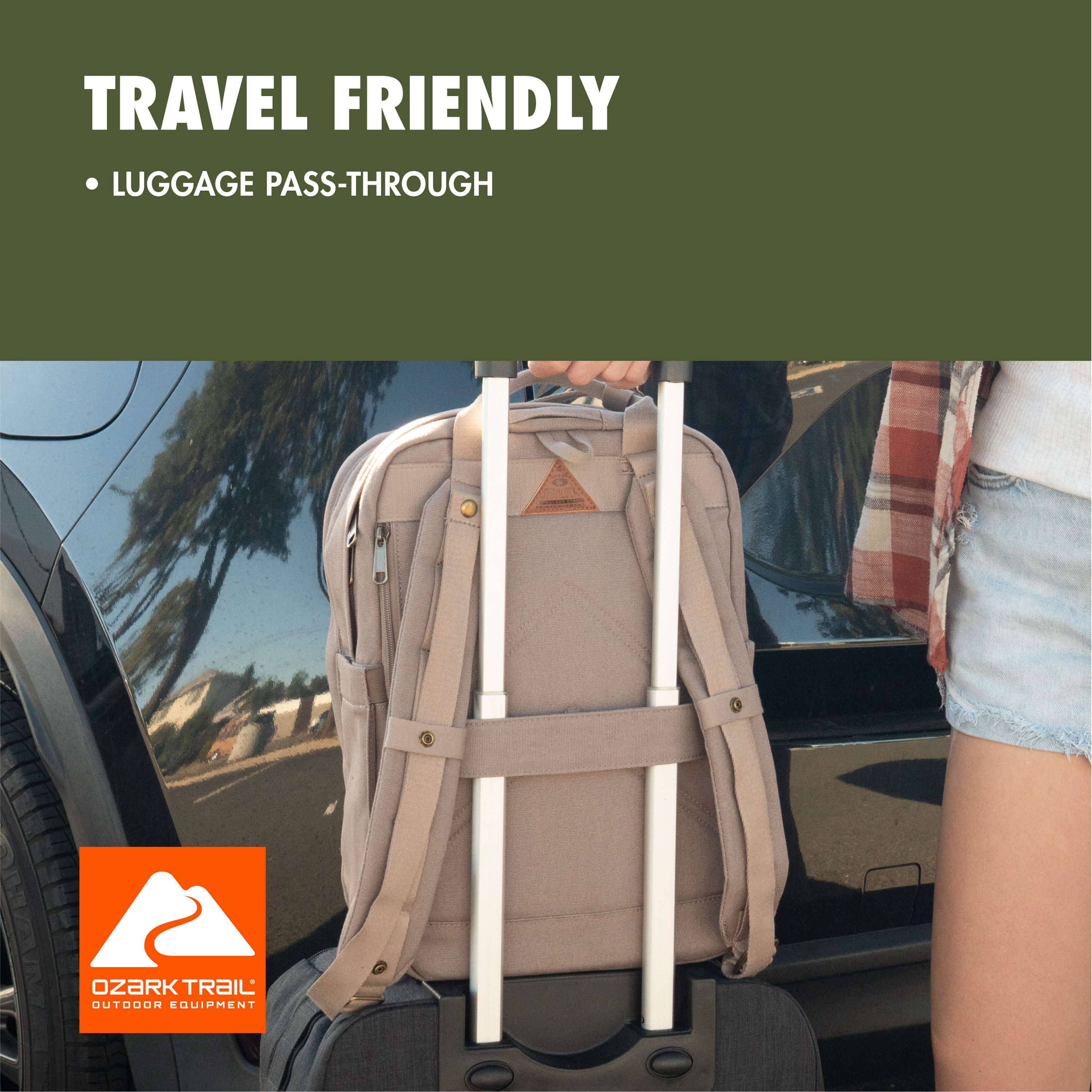 Ozark Trail 22L Polyester Asheville Dual-Carry Backpack, Adult/Teen, Taupe