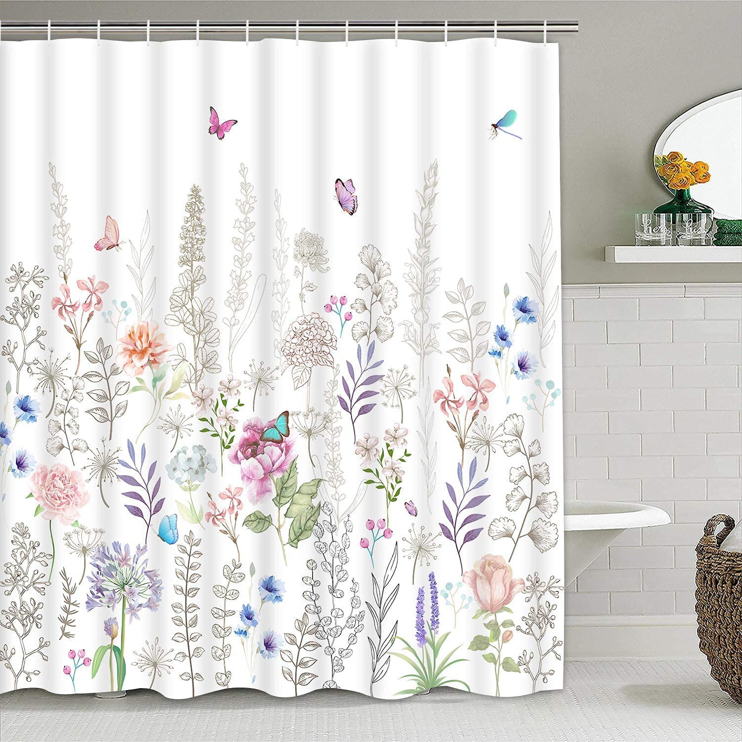 Starfish Shower Curtain Bath Stall PEVA Soap Resistant Mildew Free 48x72 inch 