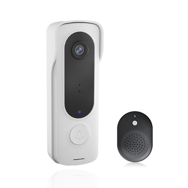 Cámara con timbre con video de 1080P, seguridad robusta con almacenamiento en la nube, detección humana de precisión impulsada por IA, visión nocturna, funciona con batería, para vigilancia en