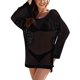 thumbnail image 2 of Traje de baño Cover Up Beauty de ganchillo de manga corta negro para mujer, 2 of 7