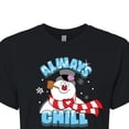 thumbnail image 3 of Frosty The Snowman - Christmas - Always Chill - Juniors Cropped Cotton Blend T-Shirt, 3 of 5