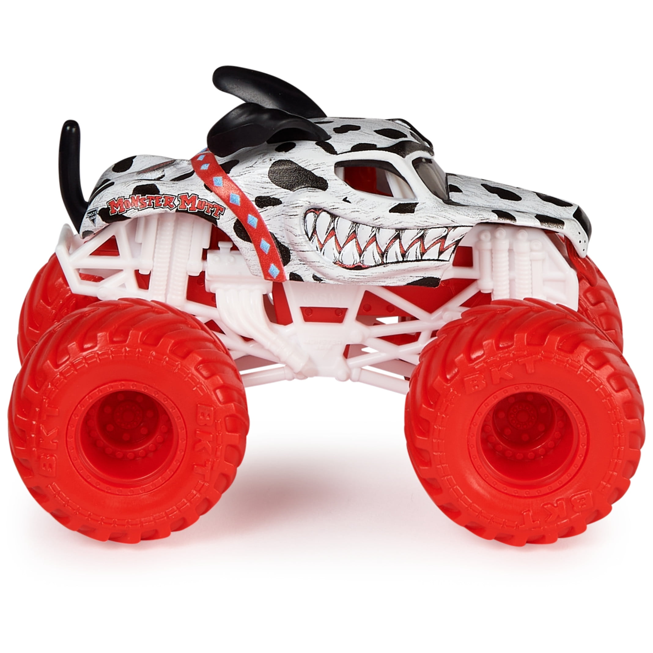 Monster Jam Monster Mutt Dalmation Vs. Earth Shaker - 1:64 Scale Monster Trucks, Girl and Boy Toys