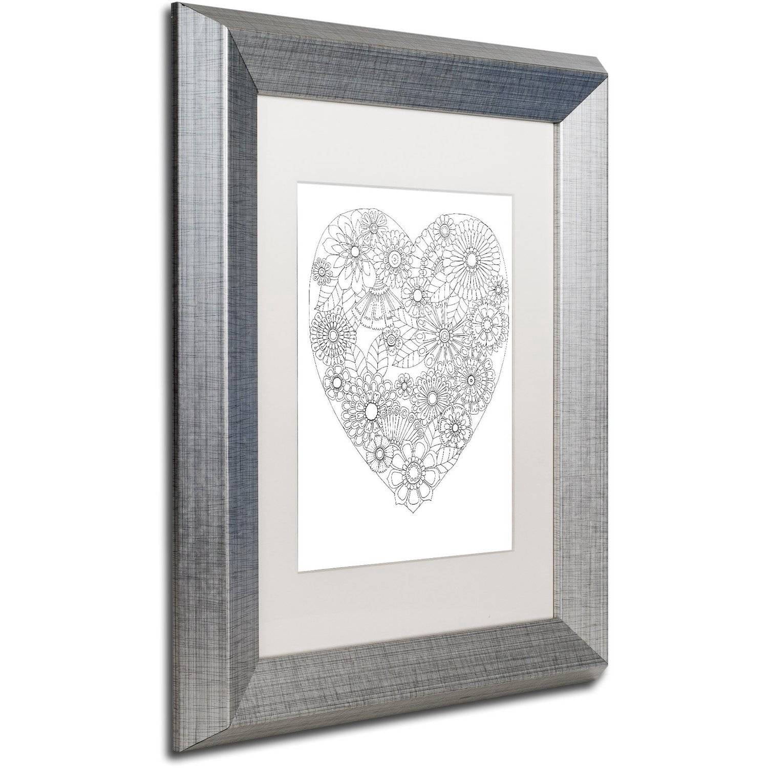 Trademark Fine Art "Big Beautiful Blossoms 13" Canvas Art by Hello Angel, White Matte, Silver Frame