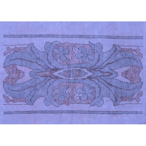 Ahgly Company Indoor Rectangle Abstract Blue Modern Area Rugs, 2' x 5'