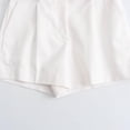 thumbnail image 5 of Womens Fashion Dressy Shorts Belted High Waisted Shorts Loose Casual Work with Pockets White XS, 5 of 7