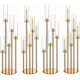 thumbnail image 1 of Juego de 4 centros de mesa de 35 pulgadas para velas doradas para mesas, candelabros, centros de mesa de boda, decoración de mesa para velas LED de 0.9 pulgadas, 1 of 11