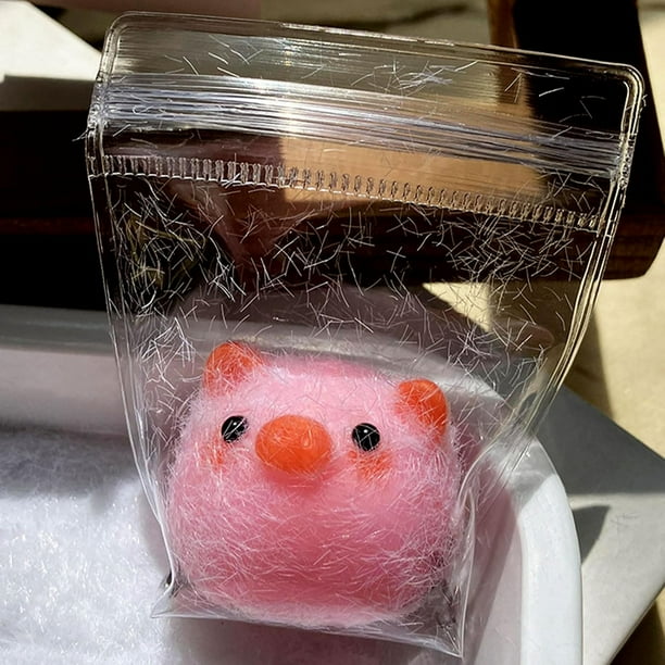 Juguete para aliviar el estrés de pollo - Juguete mini para niños con fibra vegana suave, juguete sensorial de 3x3 cm para aliviar la ansiedad y calmar