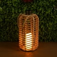 thumbnail image 2 of Hemp Rope Wooden Lantern Décor with Flickering LED's, 2 of 6
