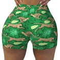thumbnail image 2 of Logiee Leopard Print Print Women's Biker Shorts,Workout Gym Shorts,Scrunch Shorts,Tummy Control Hidden Scrunch Running Yoga Shorts-Medium, 2 of 8