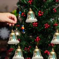thumbnail image 3 of Christmas Tree Bell Ornaments 6PCS, Painted Jingle Bells with Hanging Rope for Xmas Tree, Indoor Outdoor Festival Hanging Pendants, 3 of 4