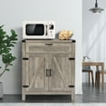 thumbnail image 5 of VINGLI Modern Farmhouse Accent Cabinet,Small Coffee Bar Cabinet,Barn Door Buffet Cabinet with Drawer,Grey, 5 of 7