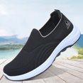 thumbnail image 4 of longantii Women's Orthopedic Slip-On Sneakers: Breathable Mesh Knitted Walking Shoes with Arch Support, Non-Slip Sole Wide Width for Comfort Black, 4 of 4