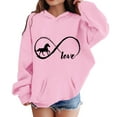 thumbnail image 3 of Tiijoy Tween Girls Warm Hoodie Cute Horse Print Long Sleeve Hoody, Sizes 12-13, 3 of 3