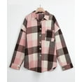 thumbnail image 4 of Fantaslook Womens Plaid Shirts Flannel Shacket Jacket Long Sleeve Button Down Boyfriend Shirt Coats, 4 of 6