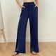 thumbnail image 2 of Pantalones palazzo de cintura alta y pierna ancha para mujer: ligeros, con cordón en la cintura, bolsillos, pantalones casuales de verano., 2 of 5