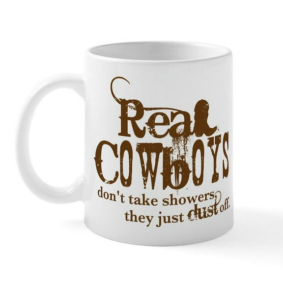 CafePress - Real Cowboys Mug - 11 oz Ceramic Mug - Novelty Coffee Tea Cup