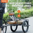 thumbnail image 2 of Bike Cargo Trailer  275 lbs Load Capacity  Heavy-Duty Bicycle Wagon Cart  Foldable Compact  & Quick Release with Universal Hitch  20  Wheels  Fits Most Bike Wheels  Carbon Steel Frame, 2 of 5