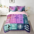 thumbnail image 2 of Erosebridal Dance Ballet Bedding Sets Twin Size,Bling Gliter Comforter Sets with Sheets,Geometric Buffalo Bed in a Bag Twin size,Breathable Female Bedroom Decor,Reversible,7-Piece, 2 of 6