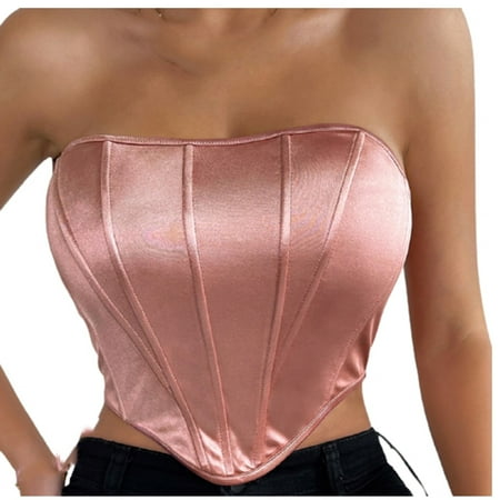

Staron Women s Solid Slim Backless Tanks Top Short Breast Wrap Vest