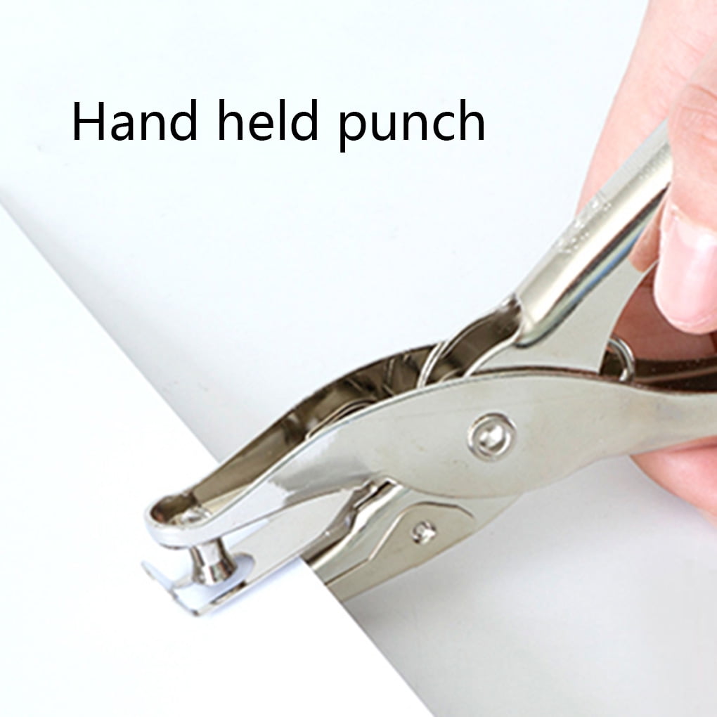 Discount.Home 1 Hole Punch, Metal Single Hole Puncher, DIY Crafts, 8 Sheet Capacity, Perfect for Home Office School Supplies, Chrome, 6mm