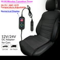 thumbnail image 2 of Universal Heated Car Seat Cushion Front Pad Carpet Warmer Pad 12-24V Winter Leather Black, 2 of 10