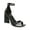 Black, variant on Womens Black Ankle Strap Padded Appel Square Toe Flare Buckle Dress Heeled Sandal 10 M