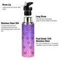 thumbnail image 3 of Yayeee 20oz Insulated Water Bottle Double Wall Stainless Steel with Flip Straw Lid, Pixel Love, 3 of 7
