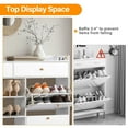 thumbnail image 6 of 50.4" Wide Entryway Shoe Cabinet w/ 6 Drawers & Baffle Top - White Particleboard Storage for Boots, Sneakers, Heels, 6 of 9