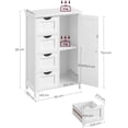 thumbnail image 4 of VASAGLE Armario de Baño, Armario con Puerta, Gabinete de Baño con 4 Cajones, Estante Ajustable, 30 x 55 x 82 cm, Blanco Nube, 4 of 6
