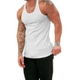 thumbnail image 3 of Inadays Men's Workout Tank Top Gym Fitness Athletic Shirts Quick Dry Bodybuilding Sleeveless Plain Muscle T Shirts, White, XL, 3 of 7