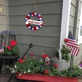 thumbnail image 4 of HengDidi 4th of July Patriotic Wooden Star Wreath - 12 Inch Red White Blue Front Door Hanging Decor for Independence Day, Home & Outdoor Celebration, 4 of 6