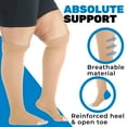 thumbnail image 4 of Made in USA - Wide Calf Unisex Compression Knee High 15-20mmHg - Beige, 2XL, 4 of 11
