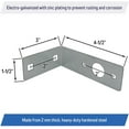 thumbnail image 2 of Trailer Light Mounting L Shaped Bracket, Heavy Duty, 4.5 x 3 x 1.5 inch (Zinc, 4 Pack), 2 of 3