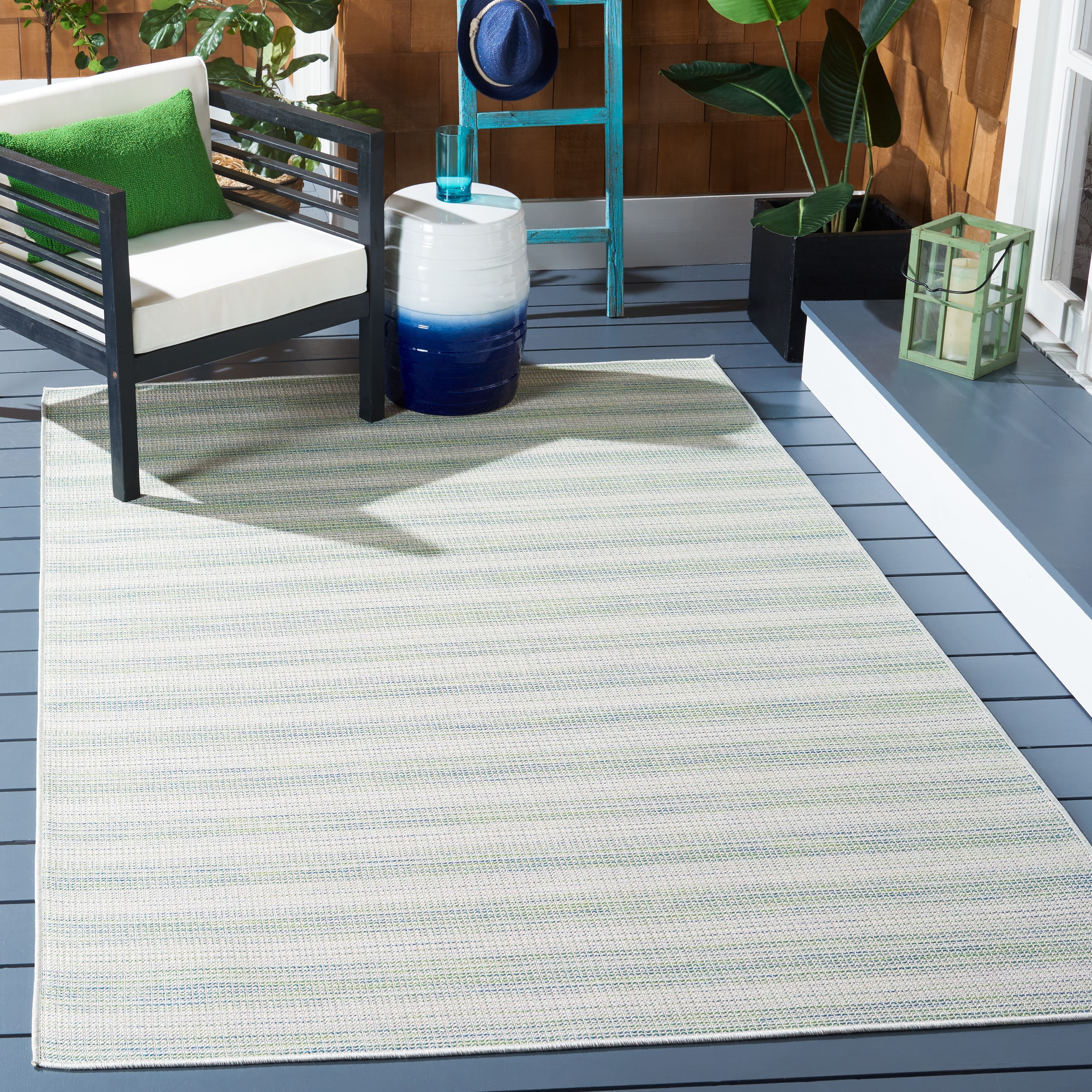 SAFAVIEH Hampton Duana Striped Indoor/Outdoor Area Rug, Brown/Multi, 8' x 10'